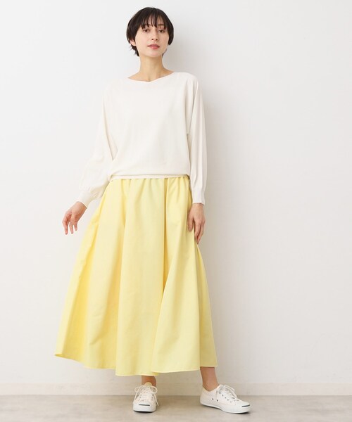 Dessin（デッサン）の「【ウエストゴム・洗える】タックギャザースカート（S～L）（スカート・レディース・ホワイト系/イエロー系その他/ライトブルー・01/02/03）」の14枚目の写真