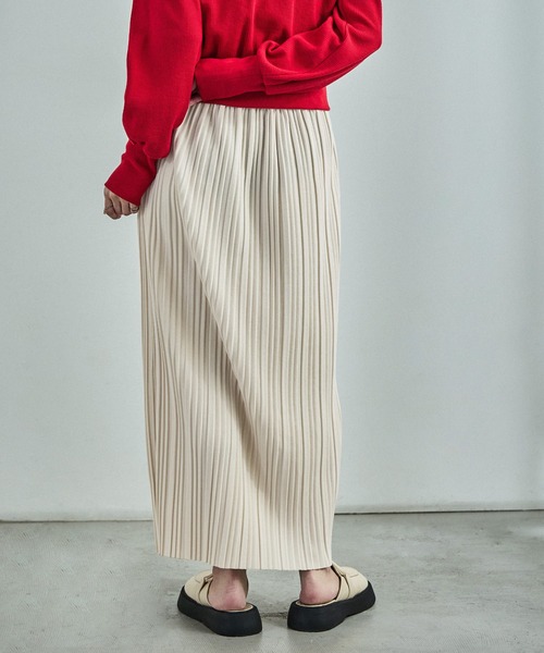 Fashion Letter（ファッションレター）の「プリーツロングスカート（スカート・レディース・アイボリー/グレイッシュベージュ/イエロー/グリーン/パープル/チャコール/ブラック・M/L）」の11枚目の写真