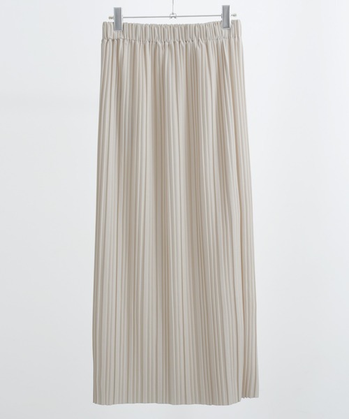 Fashion Letter（ファッションレター）の「プリーツロングスカート（スカート・レディース・アイボリー/グレイッシュベージュ/イエロー/グリーン/パープル/チャコール/ブラック・M/L）」の13枚目の写真