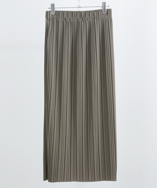 Fashion Letter（ファッションレター）の「プリーツロングスカート（スカート・レディース・アイボリー/グレイッシュベージュ/イエロー/グリーン/パープル/チャコール/ブラック・M/L）」の20枚目の写真