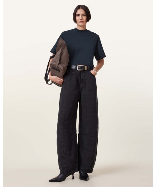 ALLSAINTS（オールセインツ）の「LOTTIE CREW NECK CROPPED T-SHIRT | LOTTIE クルー ネック クロップド Tシャツ（Tシャツ/カットソー・レディース・ブラック系その他・M/S/XS/L）」の2枚目の写真