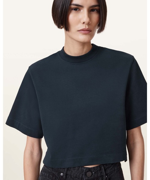 ALLSAINTS（オールセインツ）の「LOTTIE CREW NECK CROPPED T-SHIRT | LOTTIE クルー ネック クロップド Tシャツ（Tシャツ/カットソー・レディース・ブラック系その他・M/S/XS/L）」の3枚目の写真