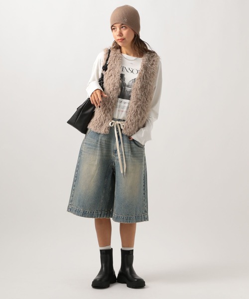 BAYFLOW（ベイフロー）の「[トレンドアイテム]デニムショートパンツ（デニムパンツ・レディース・ブラック/ブルー・SMALL/MEDIUM）」の10枚目の写真