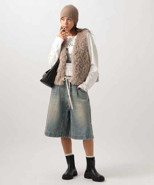 BAYFLOW（ベイフロー）の「[トレンドアイテム]デニムショートパンツ（デニムパンツ・レディース・ブラック/ブルー・SMALL/MEDIUM）」の11枚目の写真