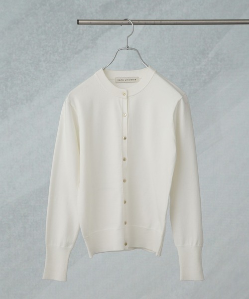 NANO universe（ナノユニバース）の「洗濯機洗可バンブーレーヨンニットカーディガン（ニット/セーター・レディース・ホワイト/ネイビー/ピンク・FREE）」の19枚目の写真