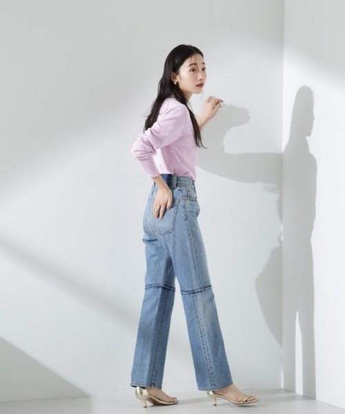 NANO universe（ナノユニバース）の「洗濯機洗可バンブーレーヨンニットカーディガン（ニット/セーター・レディース・ホワイト/ネイビー/ピンク・FREE）」の8枚目の写真