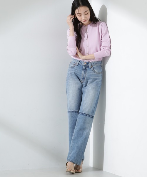 NANO universe（ナノユニバース）の「洗濯機洗可バンブーレーヨンニットカーディガン（ニット/セーター・レディース・ホワイト/ネイビー/ピンク・FREE）」の9枚目の写真