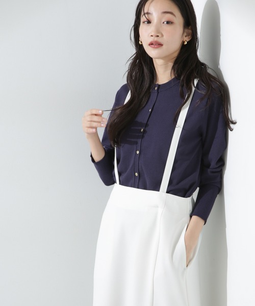 NANO universe（ナノユニバース）の「洗濯機洗可バンブーレーヨンニットカーディガン（ニット/セーター・レディース・ホワイト/ネイビー/ピンク・FREE）」の22枚目の写真