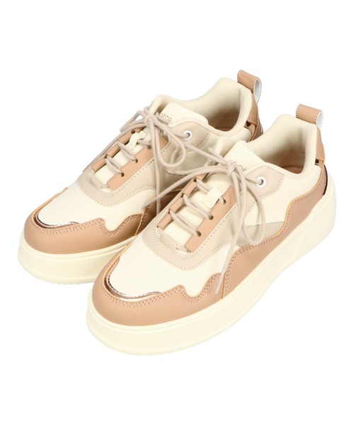 ORiental TRaffic(オリエンタルトラフィック)の「配色コートソールスニーカー/OT3756(スニーカー・レディース・グリーン/ベージュ/ブラック・34/35/36/37/38/39/40/41/42)」の8枚目の写真