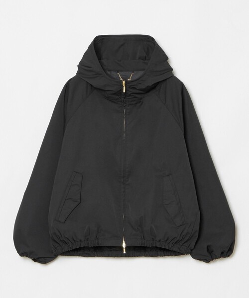 【良品】allureville フード付きブルゾン ジャケット ネイビーサイズ2 ミドルフーディーブルゾン(ブルゾン)|allureville