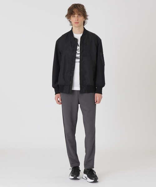 BLACK lab.】LIMONTAナイロンハイブリッドMA-1ジャケット BLACK lab