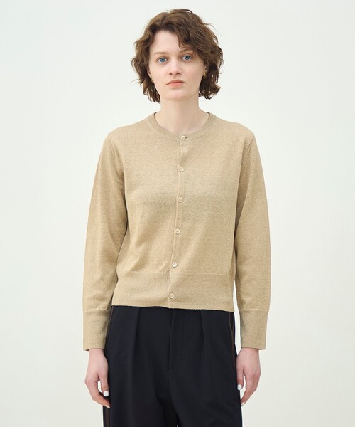 MACPHEE(マカフィー)の「プレーンリネン クルーネックカーディガン(カーディガン/ボレロ・レディース・シルバー/ブルー/ライトピンク/ダークブラウン/ホワイト/ゴールド/チャコールグレー・M/S)」の18枚目の写真