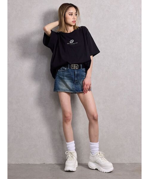 GYDA（ジェイダ）の「BACK GYDA bijou BIG Tシャツ（Tシャツ/カットソー・レディース・オフホワイト/ブラック・FREE）」の11枚目の写真