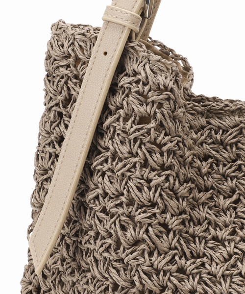 JOURNAL STANDARD relume（ジャーナルスタンダード　レリューム）の「RELUME ベルトハンドルペーパーアミトート（トートバッグ・レディース・チャコールグレー/アイボリー/ベージュ・FREE）」の16枚目の写真