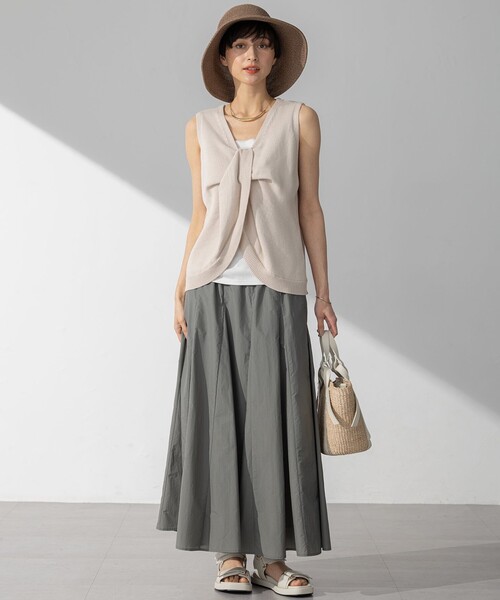 セール】【洗える】ツイストデザイン ノースリーブ ニット（ニット