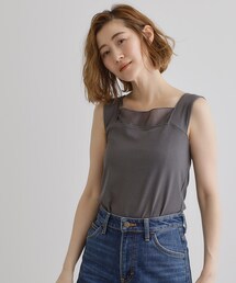 シアー」に該当するタンクトップ（グレー/灰色系）ファッション
