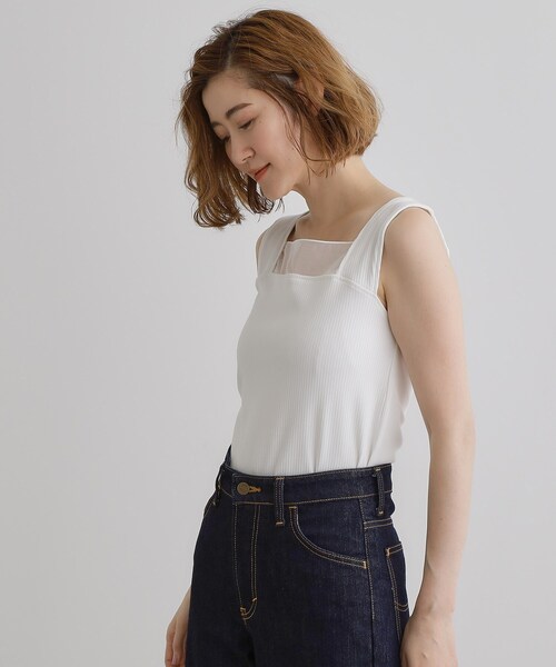 grove（グローブ）の「シアードッキングタンクトップ（タンクトップ・レディース・ブラック/オフホワイト/ダークグレー・02/03/04/01/05）」の5枚目の写真