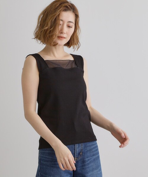 grove（グローブ）の「シアードッキングタンクトップ（タンクトップ・レディース・ブラック/オフホワイト/ダークグレー・02/03/04/01/05）」の13枚目の写真