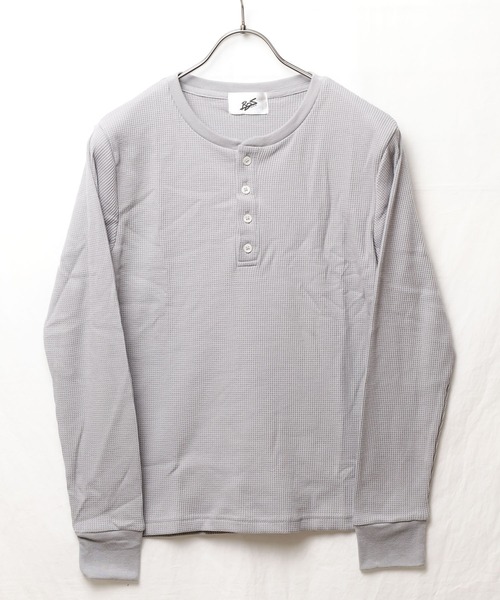 ARCHIVER(アーカイバ)の「【RS】【RDS】ヘンリーネック サーマルロングスリーブTシャツ(Tシャツ/カットソー・レディース・ベージュ/ネイビー/ライトピンク/グレー/カーキ・MEDIUM/X-LARGE/LARGE)」の2枚目の写真