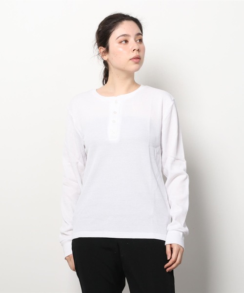 ARCHIVER(アーカイバ)の「【RS】【RDS】ヘンリーネック サーマルロングスリーブTシャツ(Tシャツ/カットソー・レディース・ベージュ/ネイビー/ライトピンク/グレー/カーキ・MEDIUM/X-LARGE/LARGE)」の13枚目の写真