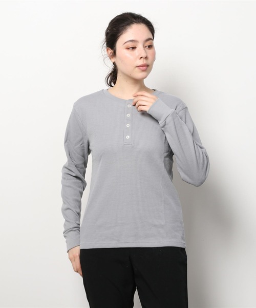 ARCHIVER(アーカイバ)の「【RS】【RDS】ヘンリーネック サーマルロングスリーブTシャツ(Tシャツ/カットソー・レディース・ベージュ/ネイビー/ライトピンク/グレー/カーキ・MEDIUM/X-LARGE/LARGE)」の15枚目の写真