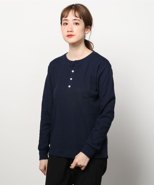 ARCHIVER(アーカイバ)の「【RS】【RDS】ヘンリーネック サーマルロングスリーブTシャツ(Tシャツ/カットソー・レディース・ベージュ/ネイビー/ライトピンク/グレー/カーキ・MEDIUM/X-LARGE/LARGE)」の18枚目の写真