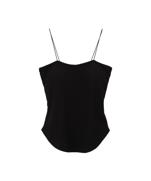 トップス CLANE DRAPE SATIN CAMISOLE TOPS - BLACK CLANE DRAPE SATIN CAMISOLE TOPS
