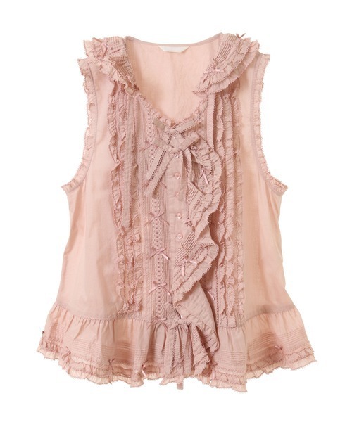 PINK HOUSE（ピンクハウス）の「うさぎの耳フード付きベストブラウス