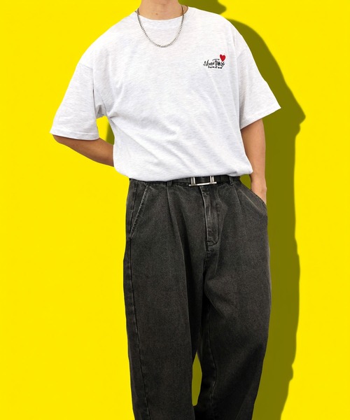 BAYBLO（ベイブロ）の「(GV)ワイドシルエットミニロゴTシャツ　吸水速乾 UVカット（Tシャツ/カットソー・メンズ・ダークグリーン/ブルー/ホワイト系その他2/ブラック系その他3/ブラック/グレイッシュベージュ/ブラック系その他2/サーモンピンク/ホワイト/スミクロ/ネイビー/ミント・M/L/LL）」の18枚目の写真
