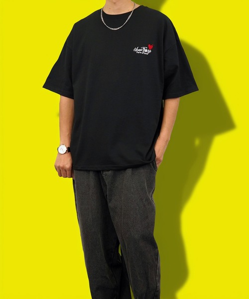 BAYBLO（ベイブロ）の「(GV)ワイドシルエットミニロゴTシャツ　吸水速乾 UVカット（Tシャツ/カットソー・メンズ・ダークグリーン/ブルー/ホワイト系その他2/ブラック系その他3/ブラック/グレイッシュベージュ/ブラック系その他2/サーモンピンク/ホワイト/スミクロ/ネイビー/ミント・M/L/LL）」の19枚目の写真