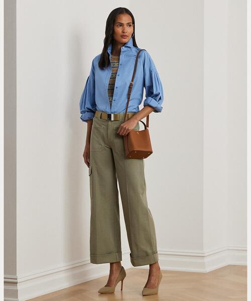 LAUREN RALPH LAUREN / ローレン ラルフ ローレン コットン ポプリン ブルゾンスリーブ シャツ セール】コットン ポプリン ブルゾンスリーブ シャツ（シャツ