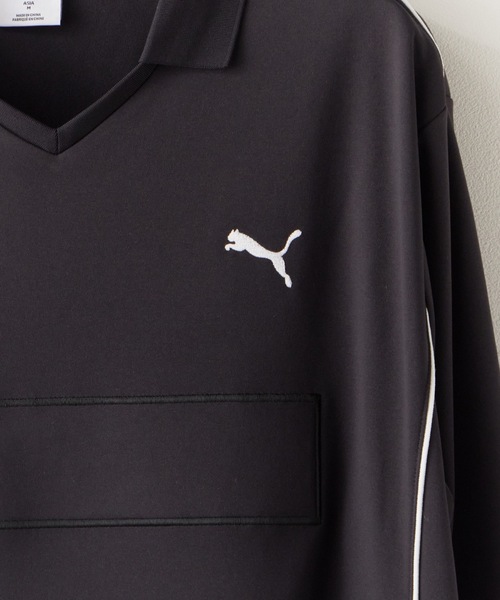 PUMA(プーマ)の「PUMA/プーマ WARDROBE ESS + FOOTBALL SHIRT シャツ メンズ 秋物 秋服 2026年秋冬(Tシャツ/カットソー・メンズ・ブラック・XL/M/L)」の4枚目の写真