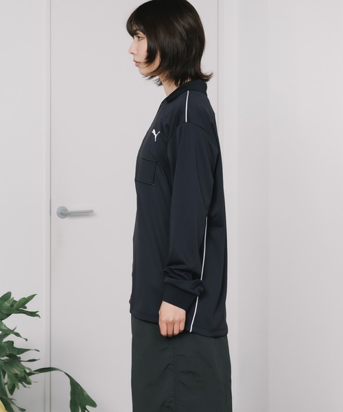 PUMA(プーマ)の「PUMA/プーマ WARDROBE ESS + FOOTBALL SHIRT シャツ メンズ 秋物 秋服 2026年秋冬(Tシャツ/カットソー・メンズ・ブラック・XL/M/L)」の9枚目の写真