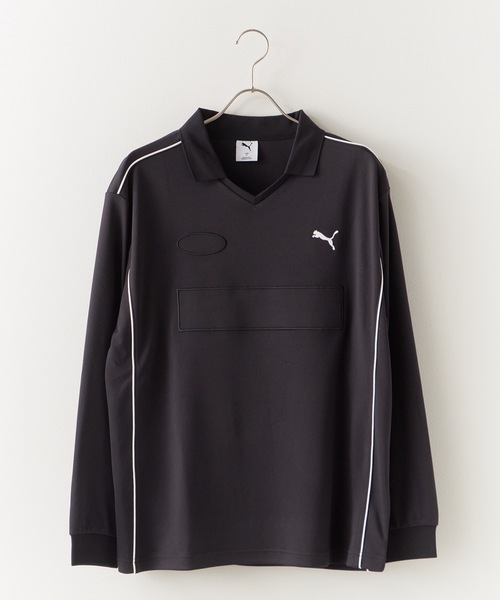 PUMA(プーマ)の「PUMA/プーマ WARDROBE ESS + FOOTBALL SHIRT シャツ メンズ 秋物 秋服 2026年秋冬(Tシャツ/カットソー・メンズ・ブラック・XL/M/L)」の2枚目の写真