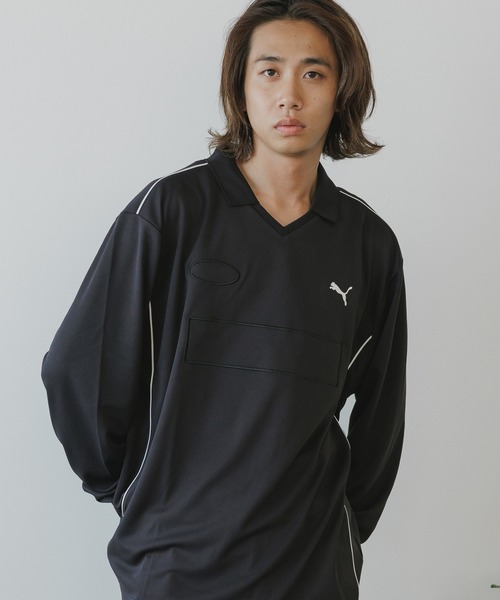 PUMA(プーマ)の「PUMA/プーマ WARDROBE ESS + FOOTBALL SHIRT シャツ メンズ 秋物 秋服 2026年秋冬(Tシャツ/カットソー・メンズ・ブラック・XL/M/L)」の11枚目の写真