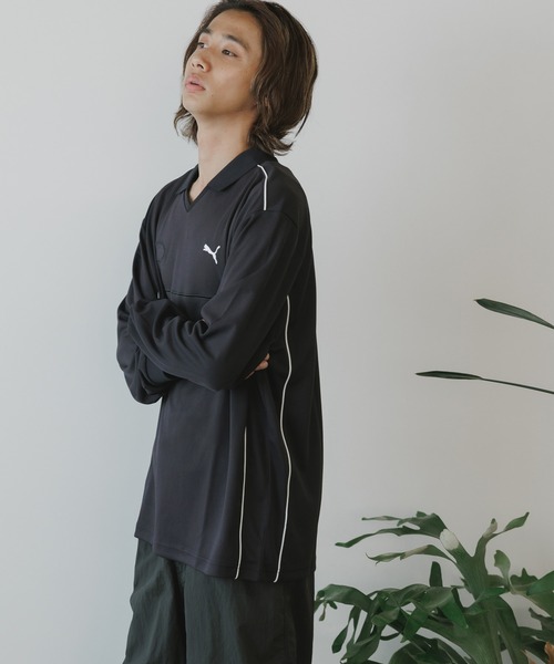 PUMA(プーマ)の「PUMA/プーマ WARDROBE ESS + FOOTBALL SHIRT シャツ メンズ 秋物 秋服 2026年秋冬(Tシャツ/カットソー・メンズ・ブラック・XL/M/L)」の13枚目の写真