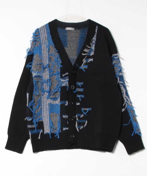 セール】ダメージ加工フリンジデザインカーディガン（カーディガン