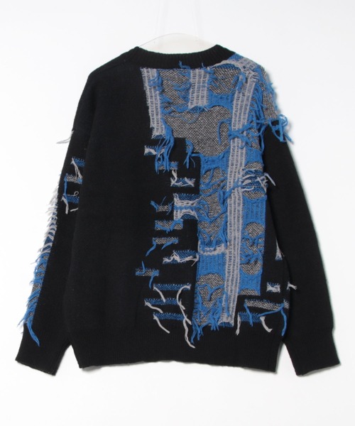 セール】ダメージ加工フリンジデザインカーディガン（カーディガン