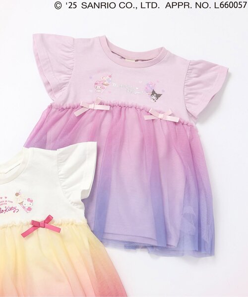 sanrio（サンリオ）の「【サンリオキャラクターズ】グラデーションチュールトップス（Tシャツ/カットソー・キッズ・ピンク/アイボリー・80/90/100/110/120/130/140）」の2枚目の写真