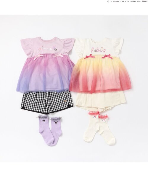 sanrio（サンリオ）の「【サンリオキャラクターズ】グラデーションチュールトップス（Tシャツ/カットソー・キッズ・ピンク/アイボリー・80/90/100/110/120/130/140）」の6枚目の写真