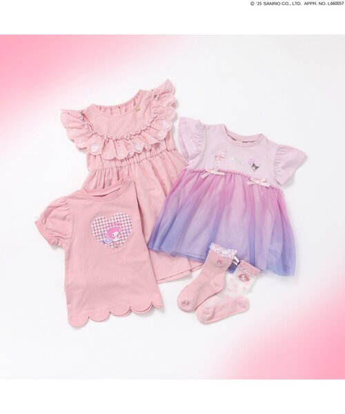 sanrio（サンリオ）の「【サンリオキャラクターズ】グラデーションチュールトップス（Tシャツ/カットソー・キッズ・ピンク/アイボリー・80/90/100/110/120/130/140）」の9枚目の写真