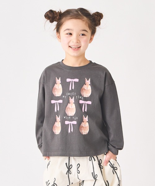 ever closet（エバークローゼット）の「アニマルフォト Tシャツ（Tシャツ/カットソー・キッズ・ブルー系その他5/ピンク/オフホワイト/ベージュ系その他5/チャコール/ミント・80ｃｍ/90cm/100cm/110cm/120cm/130cm/140cm/150cm）」の3枚目の写真