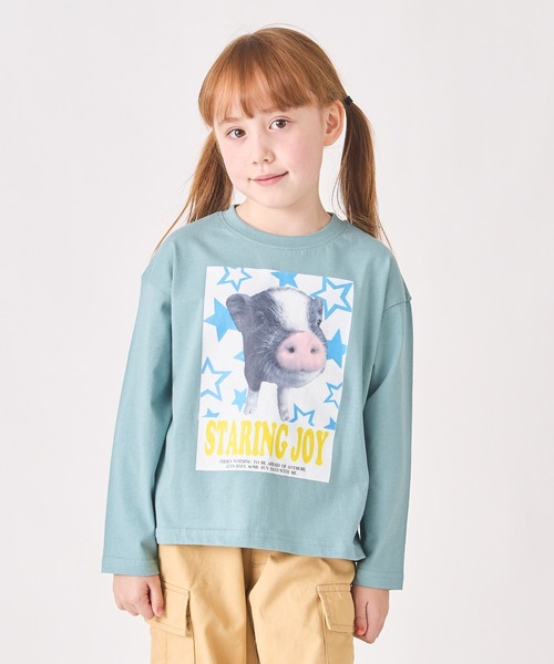 ever closet（エバークローゼット）の「アニマルフォト Tシャツ（Tシャツ/カットソー・キッズ・ブルー系その他5/ピンク/オフホワイト/ベージュ系その他5/チャコール/ミント・80ｃｍ/90cm/100cm/110cm/120cm/130cm/140cm/150cm）」の6枚目の写真