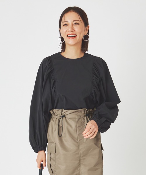 ever closet(エバークローゼット)の「レディス 撥水 ボリューム袖ブラウス(シャツ/ブラウス・レディース・ブラック/カーキ/ホワイト・FREE)」の3枚目の写真