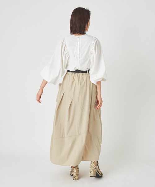 ever closet(エバークローゼット)の「レディス 撥水 ボリューム袖ブラウス(シャツ/ブラウス・レディース・ブラック/カーキ/ホワイト・FREE)」の4枚目の写真