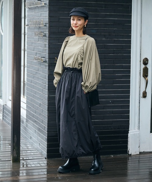 ever closet(エバークローゼット)の「レディス 撥水 ボリューム袖ブラウス(シャツ/ブラウス・レディース・ブラック/カーキ/ホワイト・FREE)」の14枚目の写真