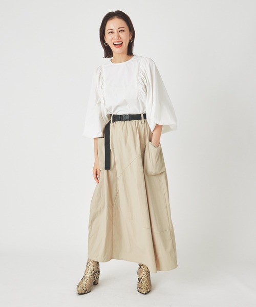 ever closet(エバークローゼット)の「レディス 撥水 ボリューム袖ブラウス(シャツ/ブラウス・レディース・ブラック/カーキ/ホワイト・FREE)」の17枚目の写真