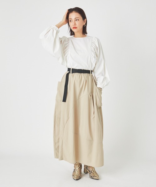 ever closet(エバークローゼット)の「レディス 撥水 ボリューム袖ブラウス(シャツ/ブラウス・レディース・ブラック/カーキ/ホワイト・FREE)」の21枚目の写真