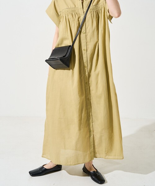 FREAK'S STORE（フリークスストア）の「限定展開　インド ボイル ハシゴレース ボタン ノースリーブ ワンピース（ワンピース・レディース・オフホワイト/ブラック/レッド/モカ/イエロー/ネイビー・ﾌﾘ-）」の12枚目の写真