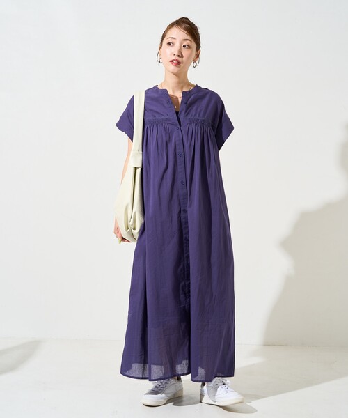 ワンピース パープル ノースリーブ ボヘミア リゾート KOBE LETTUCE ワンピース レディース マキシワンピース ロング